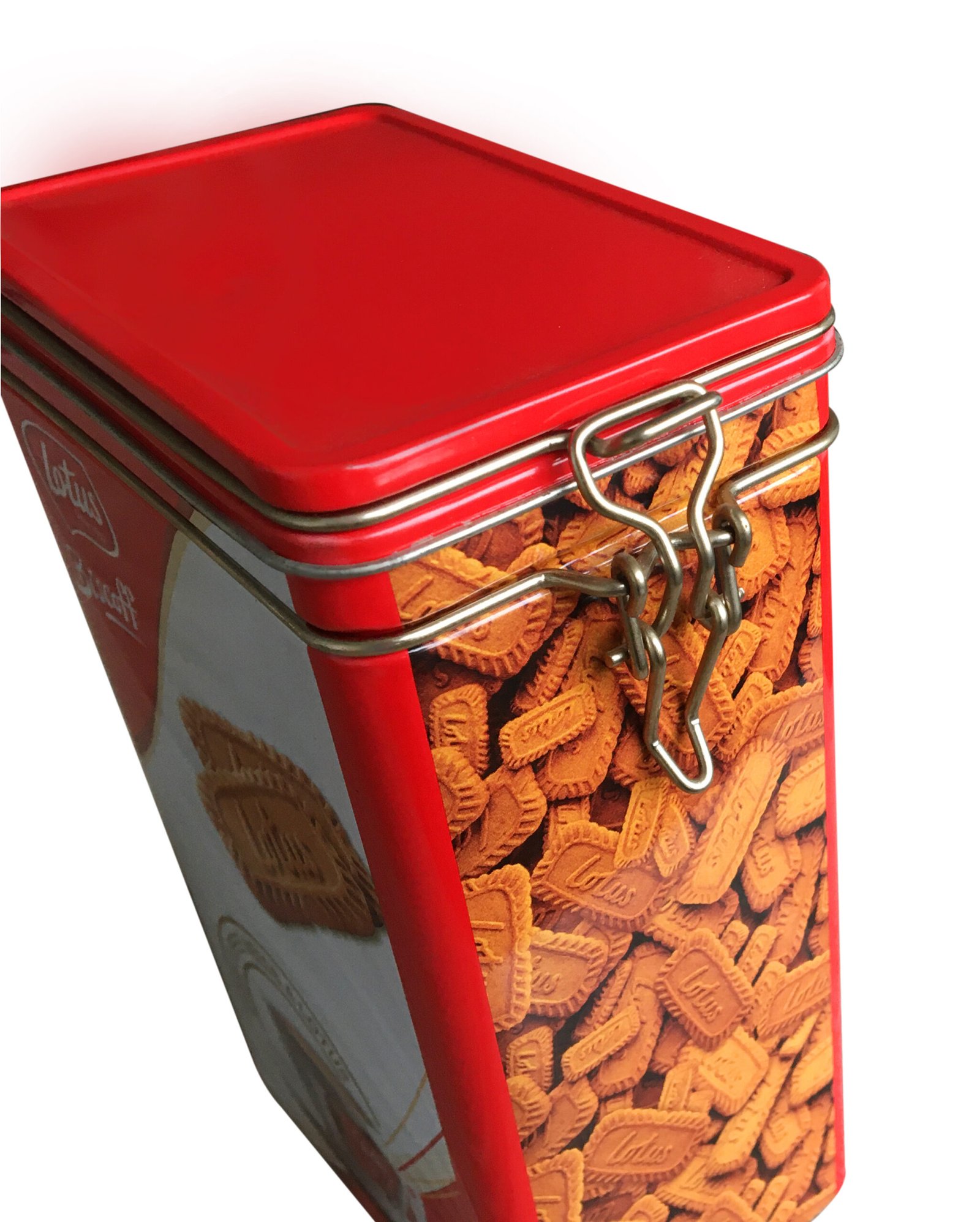 Airtight cookie container with silicone gasket for Lotus Biscoff