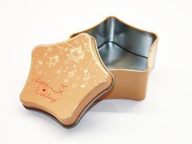 Star shaped decorative tin box wholesale from tin box manufacturer.