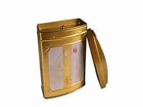 Custom Empty Tea Tin with Double Lids 108*53*108mm / 4.3×2.1×4.3 inch